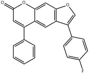 3-(4-fluorophenyl)-5-phenylfuro[3,2-g]chromen-7-one 结构式