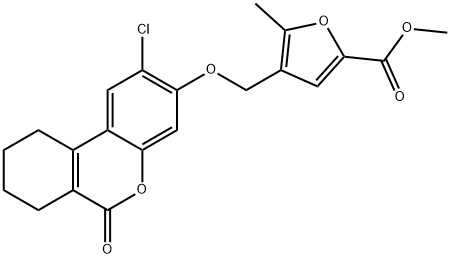 methyl 4-[(2-chloro-6-oxo-7,8,9,10-tetrahydrobenzo[c]chromen-3-yl)oxymethyl]-5-methylfuran-2-carboxylate 结构式