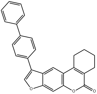 10-(4-phenylphenyl)-1,2,3,4-tetrahydro-[1]benzofuro[6,5-c]isochromen-5-one 结构式