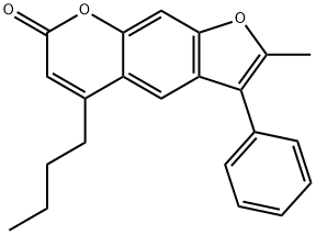 5-butyl-2-methyl-3-phenylfuro[3,2-g]chromen-7-one 结构式