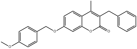 3-benzyl-7-[(4-methoxyphenyl)methoxy]-4-methylchromen-2-one 结构式