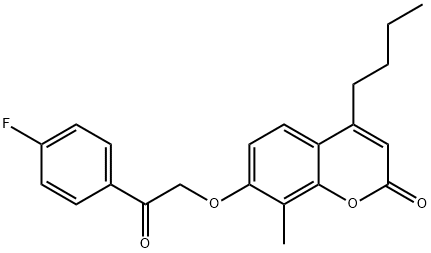 4-butyl-7-[2-(4-fluorophenyl)-2-oxoethoxy]-8-methylchromen-2-one 结构式