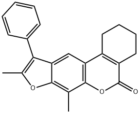 7,9-dimethyl-10-phenyl-1,2,3,4-tetrahydro-[1]benzofuro[6,5-c]isochromen-5-one 结构式