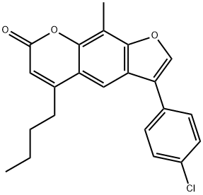 5-butyl-3-(4-chlorophenyl)-9-methylfuro[3,2-g]chromen-7-one 结构式