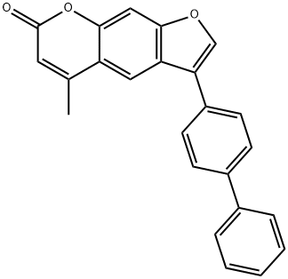 5-methyl-3-(4-phenylphenyl)furo[3,2-g]chromen-7-one 结构式