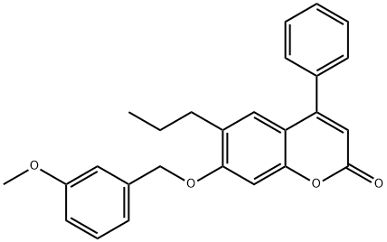 7-[(3-methoxyphenyl)methoxy]-4-phenyl-6-propylchromen-2-one 结构式