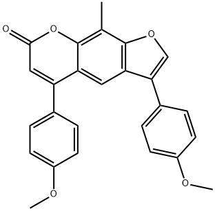 3,5-bis(4-methoxyphenyl)-9-methylfuro[3,2-g]chromen-7-one 结构式