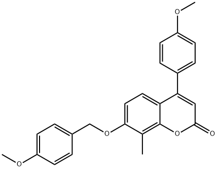 4-(4-methoxyphenyl)-7-[(4-methoxyphenyl)methoxy]-8-methylchromen-2-one 结构式