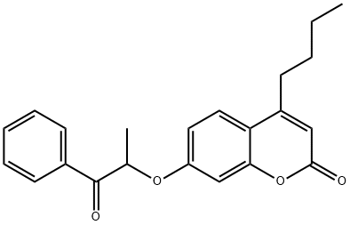 4-butyl-7-(1-oxo-1-phenylpropan-2-yl)oxychromen-2-one 结构式