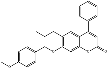 7-[(4-methoxyphenyl)methoxy]-4-phenyl-6-propylchromen-2-one 结构式