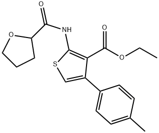 ethyl 4-(4-methylphenyl)-2-(oxolane-2-carbonylamino)thiophene-3-carboxylate 结构式