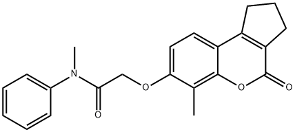 N-methyl-2-[(6-methyl-4-oxo-2,3-dihydro-1H-cyclopenta[c]chromen-7-yl)oxy]-N-phenylacetamide 结构式