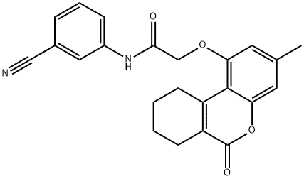 N-(3-cyanophenyl)-2-[(3-methyl-6-oxo-7,8,9,10-tetrahydrobenzo[c]chromen-1-yl)oxy]acetamide 结构式