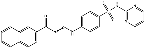 4-[[(E)-3-naphthalen-2-yl-3-oxoprop-1-enyl]amino]-N-pyrimidin-2-ylbenzenesulfonamide 结构式