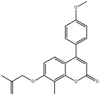 4-(4-methoxyphenyl)-8-methyl-7-(2-methylprop-2-enoxy)chromen-2-one 结构式