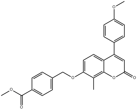 methyl 4-[[4-(4-methoxyphenyl)-8-methyl-2-oxochromen-7-yl]oxymethyl]benzoate 结构式