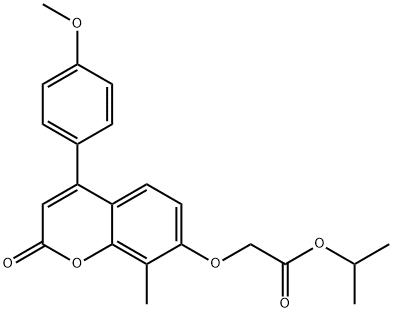 propan-2-yl 2-[4-(4-methoxyphenyl)-8-methyl-2-oxochromen-7-yl]oxyacetate 结构式