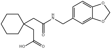 2-[1-[2-(1,3-benzodioxol-5-ylmethylamino)-2-oxoethyl]cyclohexyl]acetic acid 结构式