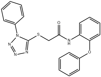 N-(2-phenoxyphenyl)-2-(1-phenyltetrazol-5-yl)sulfanylacetamide 结构式