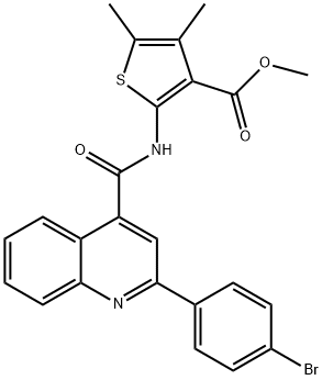 methyl 2-[[2-(4-bromophenyl)quinoline-4-carbonyl]amino]-4,5-dimethylthiophene-3-carboxylate 结构式