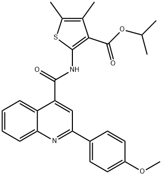 propan-2-yl 2-[[2-(4-methoxyphenyl)quinoline-4-carbonyl]amino]-4,5-dimethylthiophene-3-carboxylate 结构式