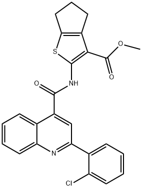 methyl 2-[[2-(2-chlorophenyl)quinoline-4-carbonyl]amino]-5,6-dihydro-4H-cyclopenta[b]thiophene-3-carboxylate 结构式