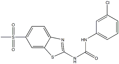 1-(3-chlorophenyl)-3-(6-methylsulfonyl-1,3-benzothiazol-2-yl)urea 结构式