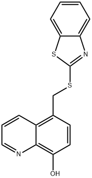 5-(1,3-benzothiazol-2-ylsulfanylmethyl)quinolin-8-ol 结构式