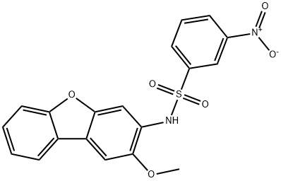 N-(2-methoxydibenzofuran-3-yl)-3-nitrobenzenesulfonamide 结构式