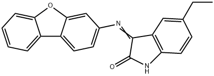 3-(dibenzofuran-3-ylamino)-5-ethylindol-2-one 结构式