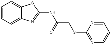 N-(1,3-benzothiazol-2-yl)-2-pyrimidin-2-ylsulfanylacetamide 结构式