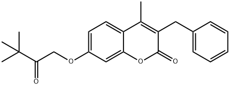 3-benzyl-7-(3,3-dimethyl-2-oxobutoxy)-4-methylchromen-2-one 结构式