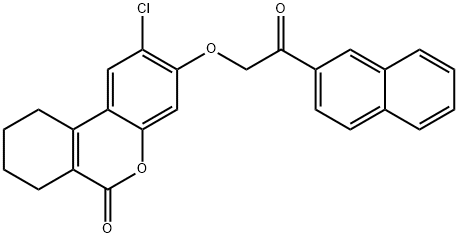 2-chloro-3-(2-naphthalen-2-yl-2-oxoethoxy)-7,8,9,10-tetrahydrobenzo[c]chromen-6-one 结构式