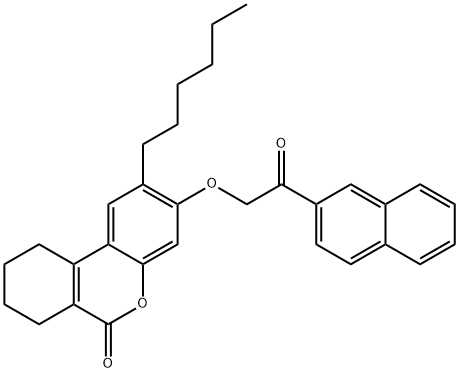 2-hexyl-3-(2-naphthalen-2-yl-2-oxoethoxy)-7,8,9,10-tetrahydrobenzo[c]chromen-6-one 结构式