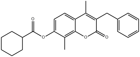 (3-benzyl-4,8-dimethyl-2-oxochromen-7-yl) cyclohexanecarboxylate 结构式