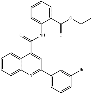ethyl 2-[[2-(3-bromophenyl)quinoline-4-carbonyl]amino]benzoate 结构式