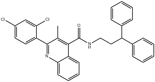 2-(2,4-dichlorophenyl)-N-(3,3-diphenylpropyl)-3-methylquinoline-4-carboxamide 结构式