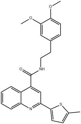 N-[2-(3,4-dimethoxyphenyl)ethyl]-2-(5-methylthiophen-2-yl)quinoline-4-carboxamide 结构式