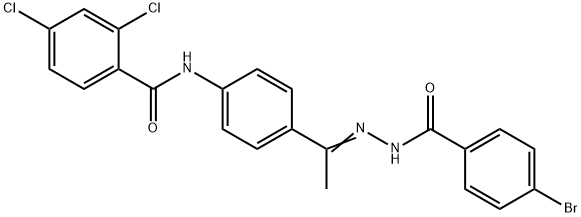 N-[4-[(Z)-N-[(4-bromobenzoyl)amino]-C-methylcarbonimidoyl]phenyl]-2,4-dichlorobenzamide 结构式