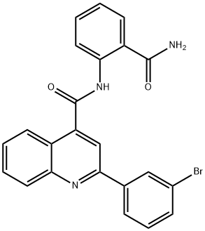 2-(3-bromophenyl)-N-(2-carbamoylphenyl)quinoline-4-carboxamide 结构式