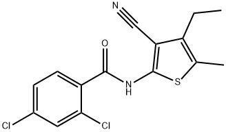 2,4-dichloro-N-(3-cyano-4-ethyl-5-methylthiophen-2-yl)benzamide 结构式