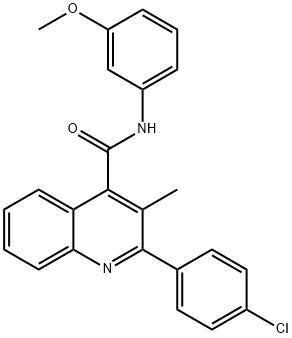 2-(4-chlorophenyl)-N-(3-methoxyphenyl)-3-methylquinoline-4-carboxamide 结构式