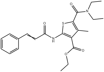 ethyl 5-(diethylcarbamoyl)-4-methyl-2-[[(E)-3-phenylprop-2-enoyl]amino]thiophene-3-carboxylate 结构式