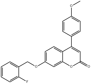 7-[(2-fluorophenyl)methoxy]-4-(4-methoxyphenyl)chromen-2-one 结构式