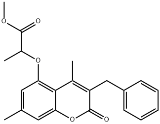 methyl 2-(3-benzyl-4,7-dimethyl-2-oxochromen-5-yl)oxypropanoate 结构式