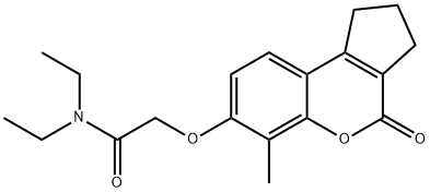 N,N-diethyl-2-[(6-methyl-4-oxo-2,3-dihydro-1H-cyclopenta[c]chromen-7-yl)oxy]acetamide 结构式