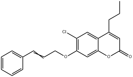 6-chloro-7-[(E)-3-phenylprop-2-enoxy]-4-propylchromen-2-one 结构式