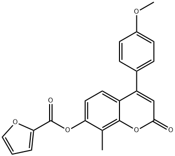 [4-(4-methoxyphenyl)-8-methyl-2-oxochromen-7-yl] furan-2-carboxylate 结构式