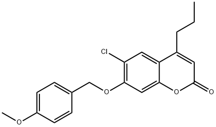 6-chloro-7-[(4-methoxyphenyl)methoxy]-4-propylchromen-2-one 结构式