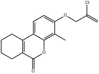 3-(2-chloroprop-2-enoxy)-4-methyl-7,8,9,10-tetrahydrobenzo[c]chromen-6-one 结构式